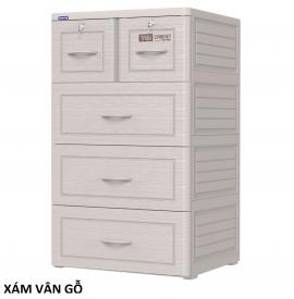 Tủ nhựa Tabi 4 tầng Xám vân gỗ